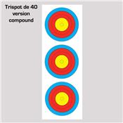 Blason de cible trispot vertical de 40